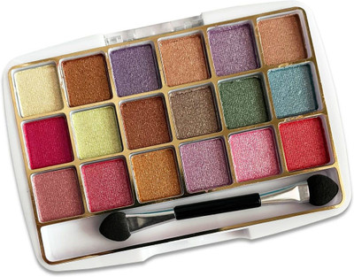 FOZZBY 18 Color Glitter Eyeshadow Contains Brush Provide ShimmerAnd ShineBest Eye Looks 16 g(multicolor)