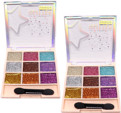 Arcanuy Combo Multi color glitter eye shadow palette water prof 20 g(MULTICOLOR)