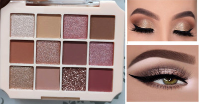 YAWI 12 Color Eye Makeup Eyeshadow Palette Professional Matte and Shimmery Finish 13.5 g(Multicolor)