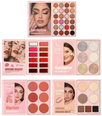wryak 5-in-1 Professional Makeup Palette, Eyeshadow, Lipstick, Highlighter 20 g(Multicolor)