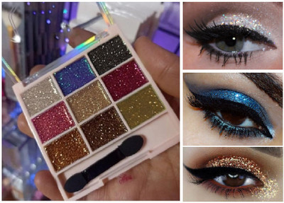 WOONGMI 9 Pigmented Colors Eyeshadow Palette Easily Blendable Eye Makeup 10 g(Multcolor)