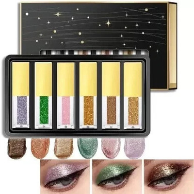 Cosluxe Sparkling Glittery Metallic Waterproof Highly Pigmented Liquid EyeShadow 20 g(SET-B Multicolor)