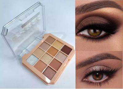 EVERERIN 12 Shades Eyeshadow Palette Highly Pigmented Eyeshadow pallate 13.5 g(multi colour)