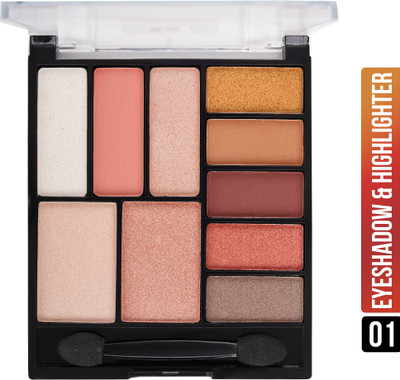 Shryoan Easey-Peasy Eyeshadow And Highlighter palette Shimmer With Matte Finish 16 g(Multicolor 01)