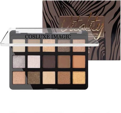 COSLUXE IMAGIC Professional 15 Color Uitality Eyeshadow Palette, Eyeshadow Matte Shimmer 1.2 g(Finish Make up Palette Highly Pigmented - Multicolor 15x1.2g)