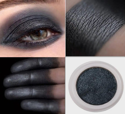 MYEONG Makeup Black Metallic Finish Eye Shadow Long Lasting High Pigment 2 g(Black)