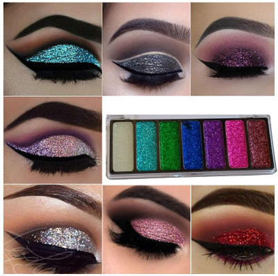 Emijun gel base glitter eye shadow palette for women 11.26 g(Multi color)