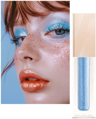 Latixmat Water Proof Smudge Proof Shimmer Glitter Liquid Eyeshadow 4.5 ml(Light Blue)