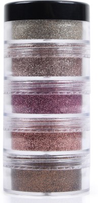 VOZWA 5 in 1 Tower Sparkle Loose Glitter Eyeshadow - Eye Makeup 20 g(Light Gold, Almond, Light Pink, Rose Gold, Brown)