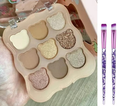 HUZURLU Professional Eyeshadow Bear Palate With Brush 11 g(MULTI COLOR)