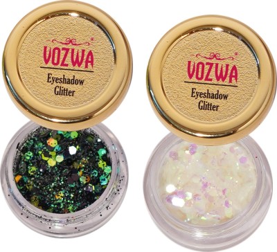 VOZWA Eyeshadow Chunky Glitter (Black Mix + White)(Black Mix + White)