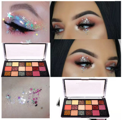 FLORERO HD professional glitter eyeshadow + face and body glitter 18 g(multi color)