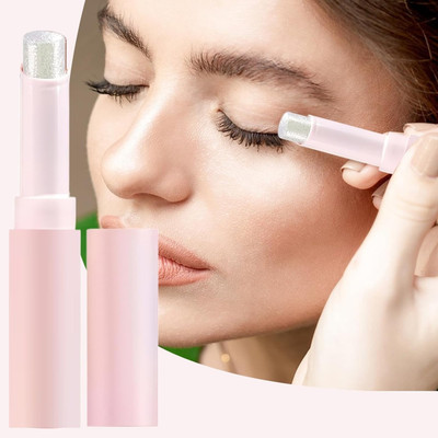 MYEONG Crystal Jelly Glaze Stick Eye Shadow Stickmer Eyeshadow Glaze Stick 3 g(Silver)