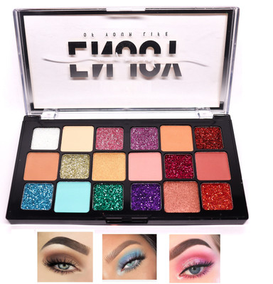 Yuency BEST HIGHLY PIGMENTED SHIMMER GLITTER & MATTE EYE SHADOW PALETTE 18 g(MULTI COLOR)