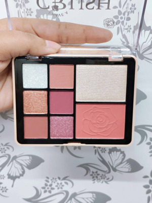 manasona Eyeshadows With Blusher And Highlighter | Easy To Carry | Super-Blendable 13.5 g(Multicolor)