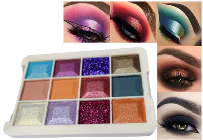 Herrlich Best Shimmer Matte Eye makeup palette | 12 color glitter eyeshadow palette 18 g(MULTICOLOR)