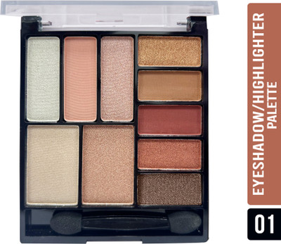 Shryoan Easey-Peasy Eyeshadow and Highlighter Palette | Highly Pigmented & Long Lasting 16 g(Multicolor 01)