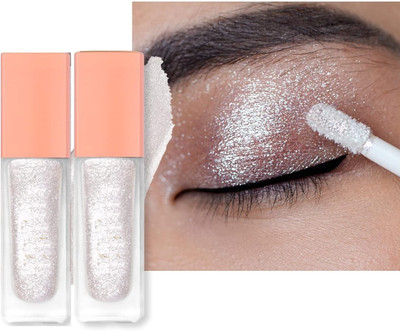 Emijun Water Proof Smudge Proof Shimmer Glitter Liquid Eyeshadow 8 g(white)