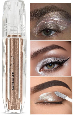 Yuency Liquid Eyeshadow Non-Transfer & Insta Dry Metallic & Shimmery Finish 2 ml(Oxidised Silver)