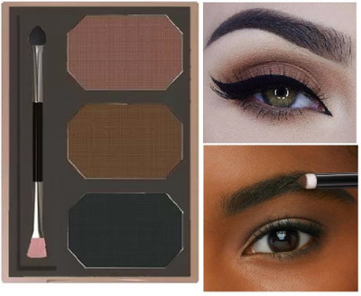 Emijun Eyebrow Powder Cake Palette With 1 Brush 2.8 g(Black and Brown)