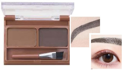 Emijun Eyebrow Powder Cake with brush Brow Palette Eyebrow 2.8 g(Black and Brown)