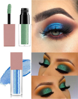 tanvi27 Long Lasting Waterproof Liquid Eye shadow Quick-drying Glitter Shimmer 8 g(green, blue)