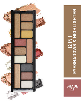 Half N Half 12 in 1 Eyeshadow & Highlighter Palette 12 g(3 Palette)