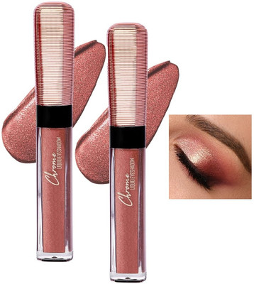 tanvi27 New Chrome Liquid Metallic Rose Gold Eyeshadow Get Glitter Glow 14 ml(ROSE GOLD)