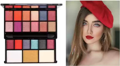 GFSU - GO FOR SOMETHING UNIQUE Shimmer 18 Eyeshadow, 3 highliter and 3 Shades Make up Palette for Women & Girls 20 g(Multicolor)