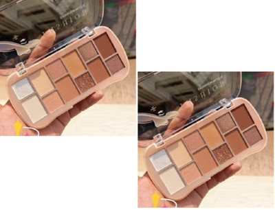 Latixmat 12 Colors Matte Glitter & Metallic Pigments Eye shadow Palette Pack of 2 31 g(Multicolor)