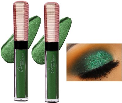 tanvi27 New Chrome Liquid Metallic Green Eyeshadow Get Glitter Glow 14 ml(GREEN)