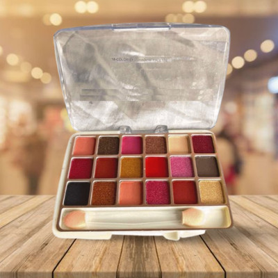 Glamezone 18 Ultra Pigmented Colors Eyeshadow Palette with Brush 12 ml(Multicolor)