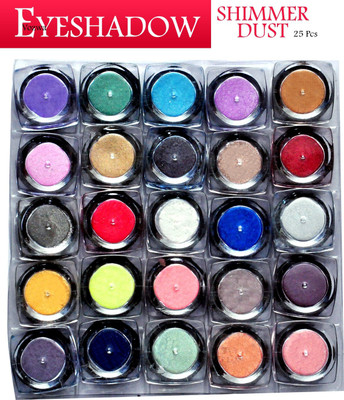 VOZWA Multicolor Beautiful Eyeshadow Shimmer Dust - 25 Pcs 25 g(Multicolor)