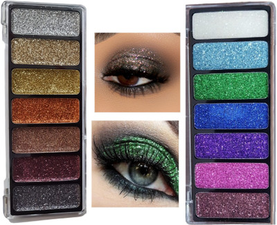 MYEONG color eyeshadow palette makeup shimmer glitter combo 22.52 g(Multicolor)