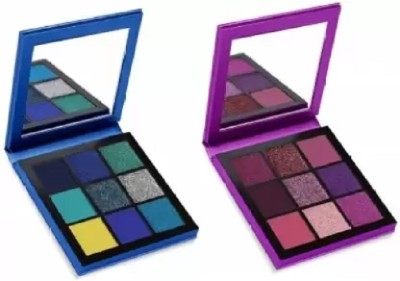 Marie Huda Obsessions Insta Beauty High Pigmented Eyeshadow Palette Pack of 2 18 g(Sapphire, Amethyst)