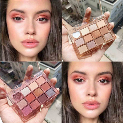 Emijun 12 COLOR PRESSED PIGMENT EYESHADOW PALETTE COMBO 28 g(MULTI COLOR)