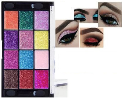Luipui 12 COLOR NEW TRENDING GLITTER EYESHADOW PALETTE 21 g(MULTICOLOR)