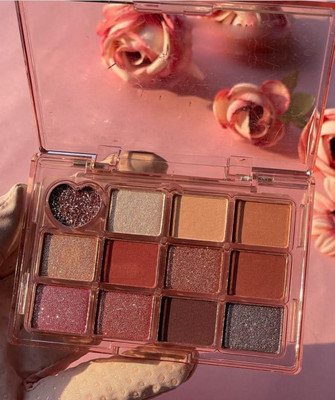 ADJD Eyeshadow 12 Pigmented Colors Gillter & shimmer ,matte palette 14 g(multi colour)
