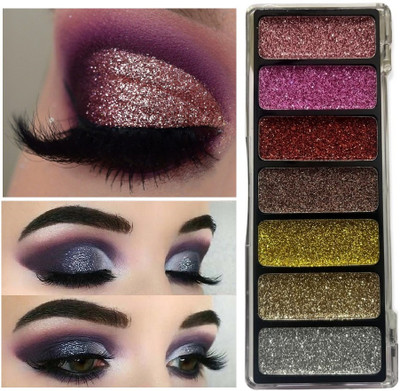 tanvi27 Best 7 Amazing Colors Gel Base Glitter Eye Shadow Palette give Shining eyes 11.26 g(MULTI COLOR)