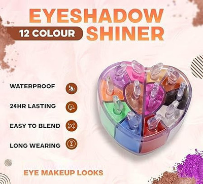 Sheny mini 12 color shimmer shiner powder eyeshadow give a attrative eyes look 18 g(MULTICOLOR)