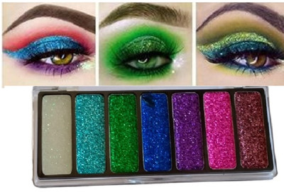 REIMICHI Eye makeup 7 colour glitter Eyeshadow palette highly pigmented shades 11.26 g(multi color)