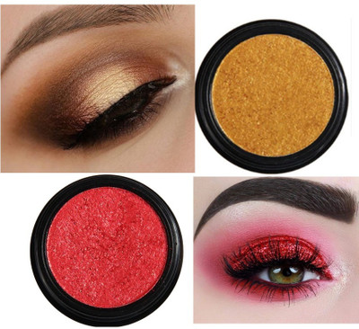 Emijun 5D Wet Eyeshadow for Shimmer, Highly Pigmented Makeup 10 g(red, gold)