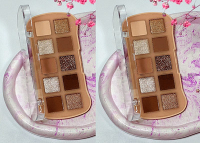 ADJD Combo 10 Colour Shades Highly Blendable Eyeshadow Palette Sheer Finish 31 g(MULTI COLOR)