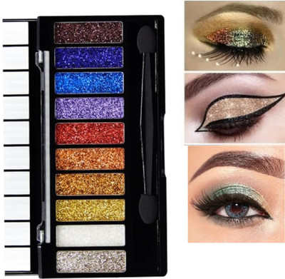 Luipui LONG LASTING 10 COLOR GLITTER EYESHADOW 12 g(MULTICOLOR)