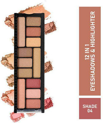 Half N Half 12 in 1 Eyeshadow & Highlighter Palette 12 g(4 Palette)