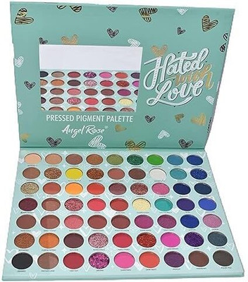 Crynn 63 Color Matte & Glittery Highly Pressed Powder Hated with Love EyeShadow 70 g(Green, Multicolor)