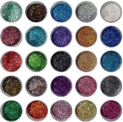 SEUNG PACK OF 25 GLITTER AND SHIMMER EYE SHADOW POWDER 50 g(MULTI COLOR)