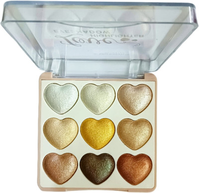 Facejewel Heart Eyeshadow Palette Brightening Skin Eyeshadow Palette Highlighter 15 g(Shade-3)