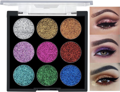 Arcanuy Pressed Glitter Eyeshadow Palette multi color 0.65 g(MULTICOLOR)