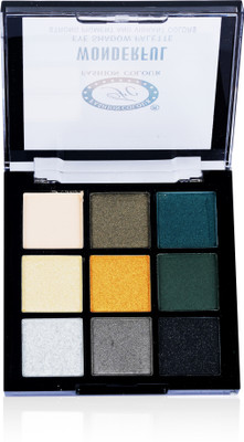 FASHION COLOUR Wonderful 9 Pigmented Colors Eyeshadow Palette | Long Wearing & Easily Blendable 9 g(Multicolor_03)